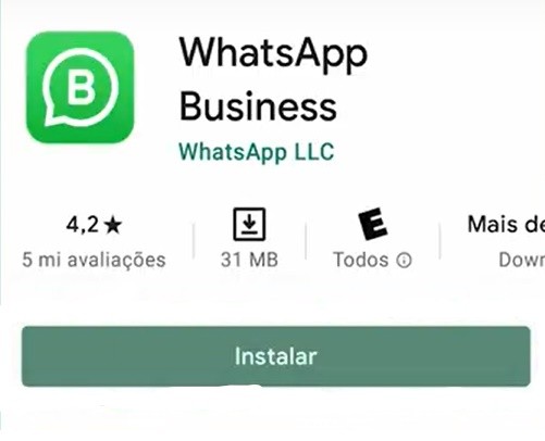 Primeiro passo para instalação do WhatsApp Business 