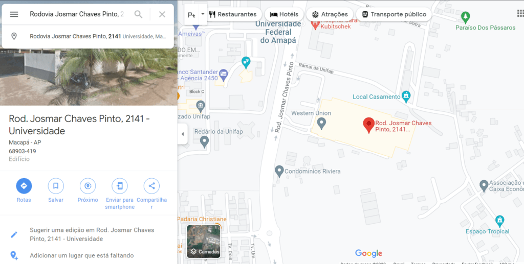Segundo passo: Digite o endereço da empresa na barra de pesquisa no Google Maps