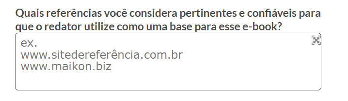 Imagem do espaço para registro das referências utilizadas 