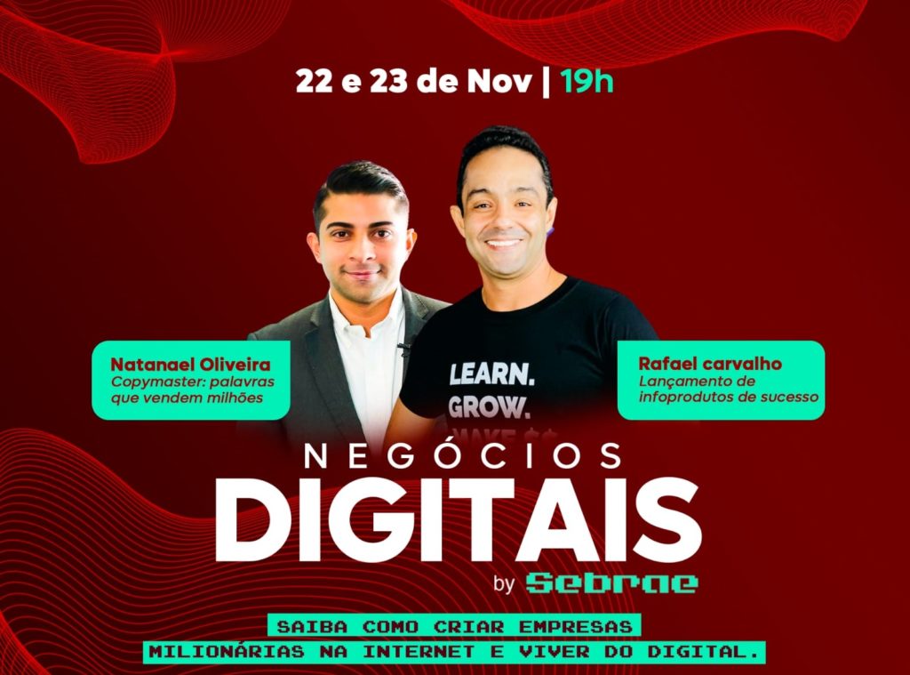 Natanael Oliveira e Rafael Carvalho, participação confirmada no evento Negócios Digitais