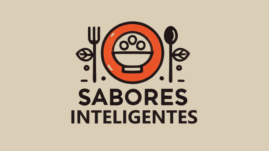 imagem de cor bege com o texto sabores inteligentes e um ícone de talheres com um prato do artigo como usar receitas de culinária para ganhar tráfego orgânico