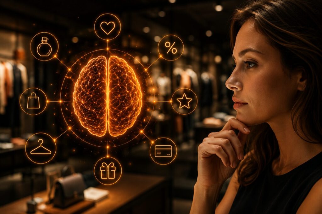 Neuromarketing é a união entre neurociência e marketing para entender como estímulos, emoções, percepções e experiências influenciam as decisões de compra.