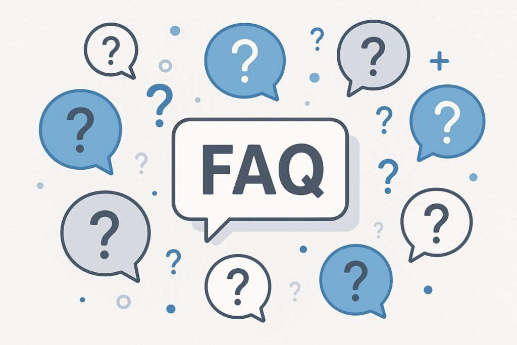 Ilustração de FAQ e pontos de interrogação, conceito de central de ajuda, suporte ao cliente, símbolos de informação, bolhas de perguntas flutuando, visualização de base de conhecimento, design de centro de ajuda profissional
