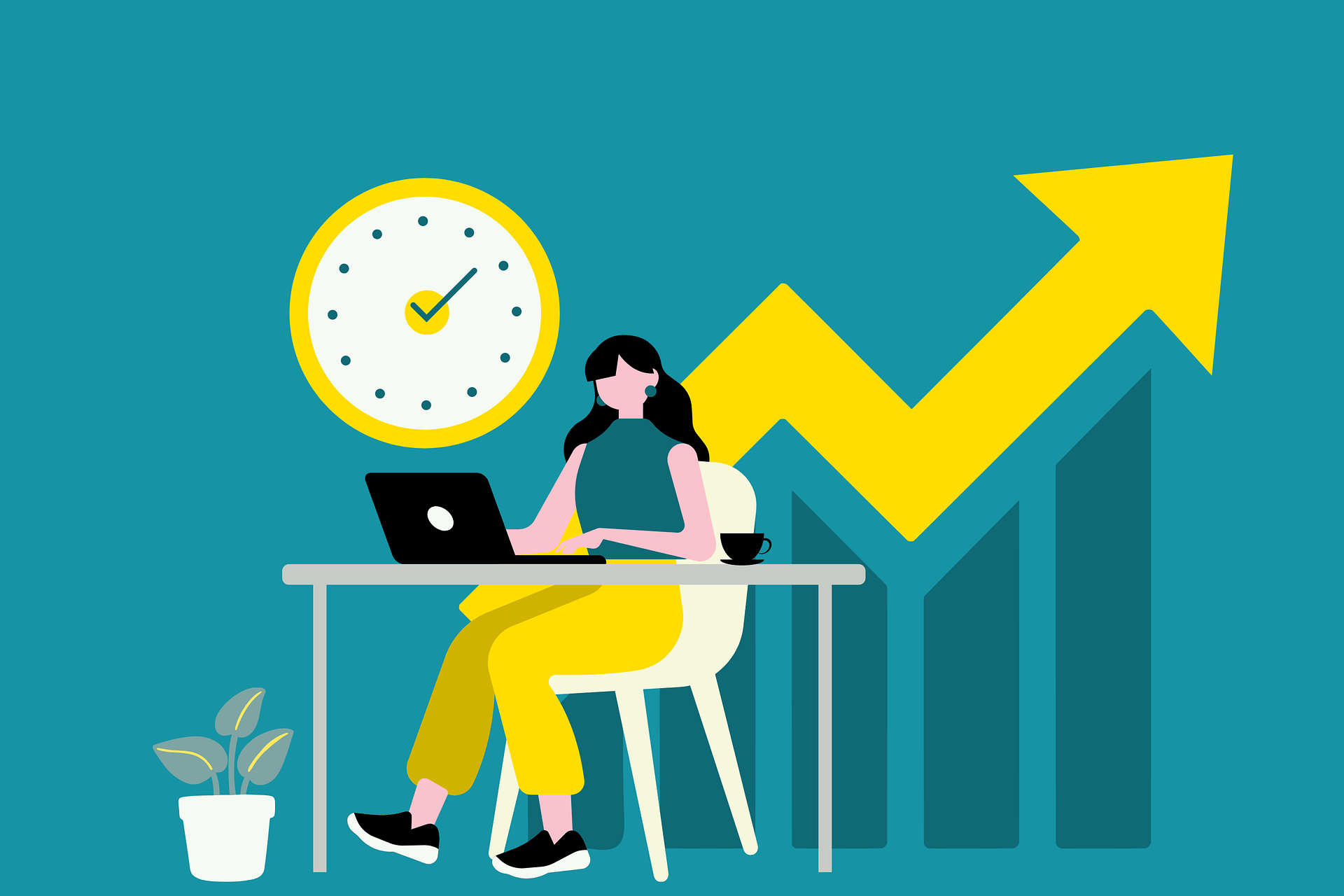 imagem ilustrativa de uma mulher estudando e pensando em como o concurseiro pode usar o marketing digital