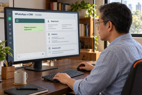 CRM com WhatsApp integrado: confira histórico e operação