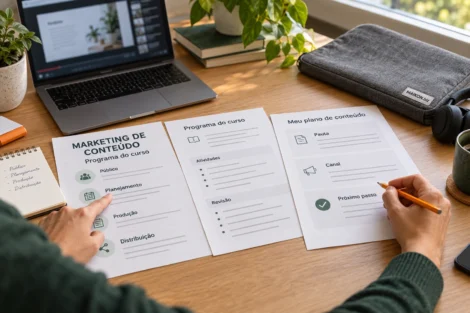 Curso de marketing de conteúdo: compare programa e aplicação