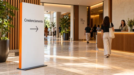 Sinalização de evento: como orientar da entrada até a sala